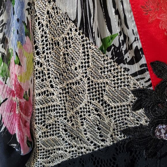 Vintage Spencer Alexis Womens M/L Maxi Dress Jacket Set Asian Inspired Patchwork - Picture 10 of 16